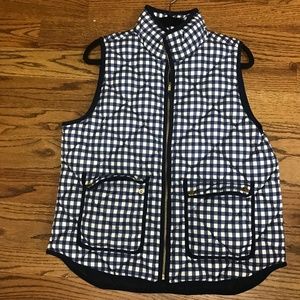 J. Crew Blue Gingham Excursion Vest Size L